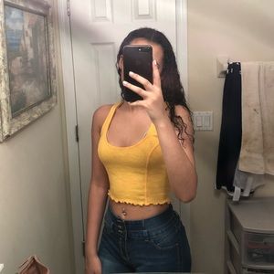 yellow crop top forever 21